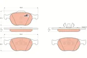 Bremsbelagsatz, Scheibenbremse Vorderachse TRW GDB1532
