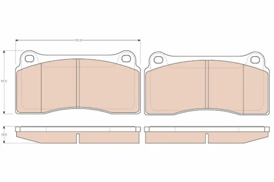 Bremsbelagsatz, Scheibenbremse Vorderachse TRW GDB1536 Bild Bremsbelagsatz, Scheibenbremse Vorderachse TRW GDB1536