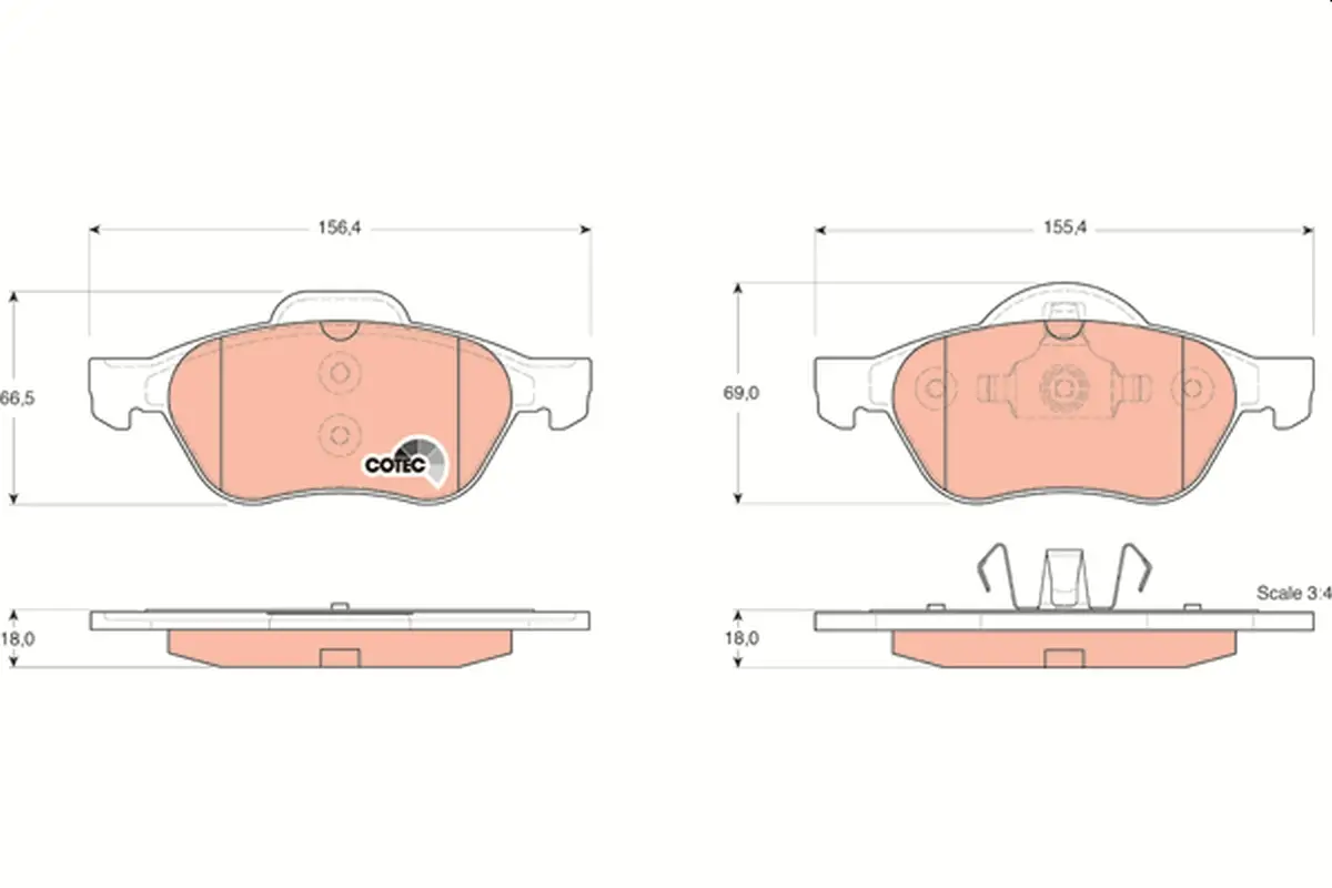 Bremsbelagsatz, Scheibenbremse Vorderachse TRW GDB1540