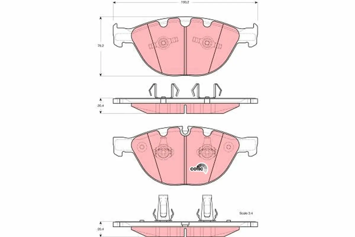 Bremsbelagsatz, Scheibenbremse Vorderachse TRW GDB1558