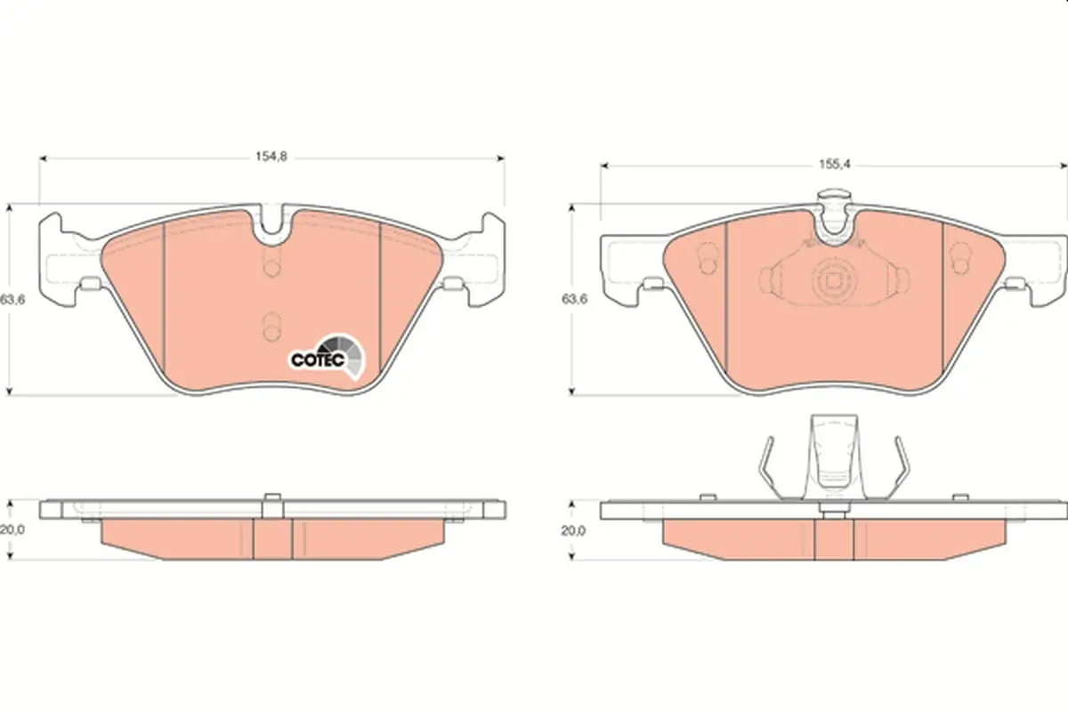 Bremsbelagsatz, Scheibenbremse Vorderachse TRW GDB1559