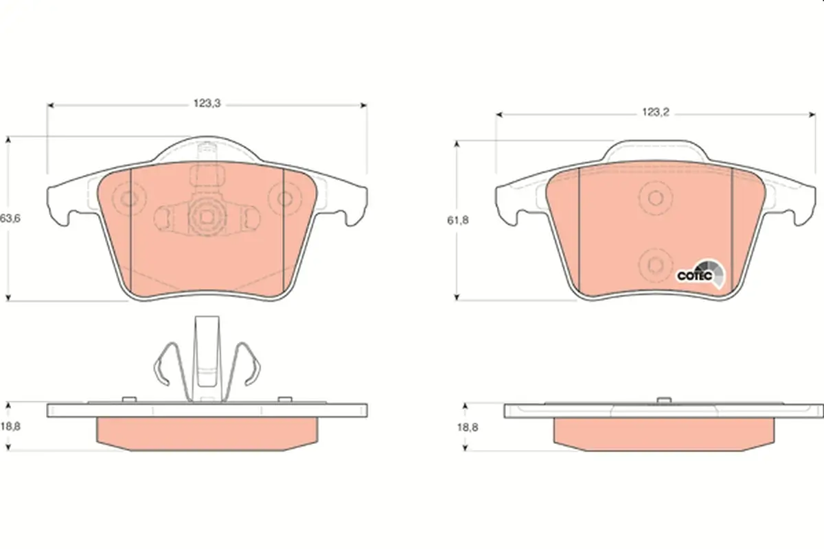 Bremsbelagsatz, Scheibenbremse Hinterachse TRW GDB1566