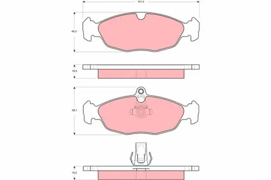 Bremsbelagsatz, Scheibenbremse Hinterachse TRW GDB1569 Bild Bremsbelagsatz, Scheibenbremse Hinterachse TRW GDB1569