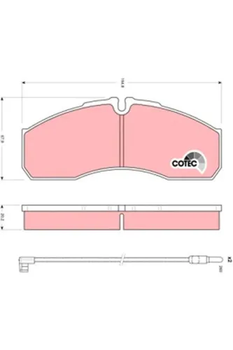 Bremsbelagsatz, Scheibenbremse Vorderachse TRW GDB1610 Bild Bremsbelagsatz, Scheibenbremse Vorderachse TRW GDB1610
