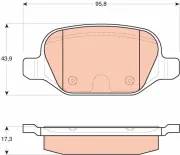 Bremsbelagsatz, Scheibenbremse Hinterachse TRW GDB1646