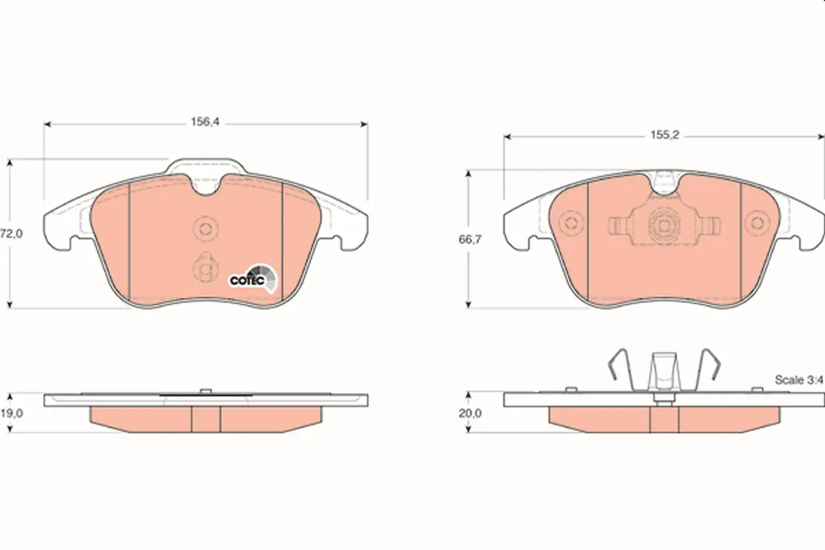 Bremsbelagsatz, Scheibenbremse Vorderachse TRW GDB1683