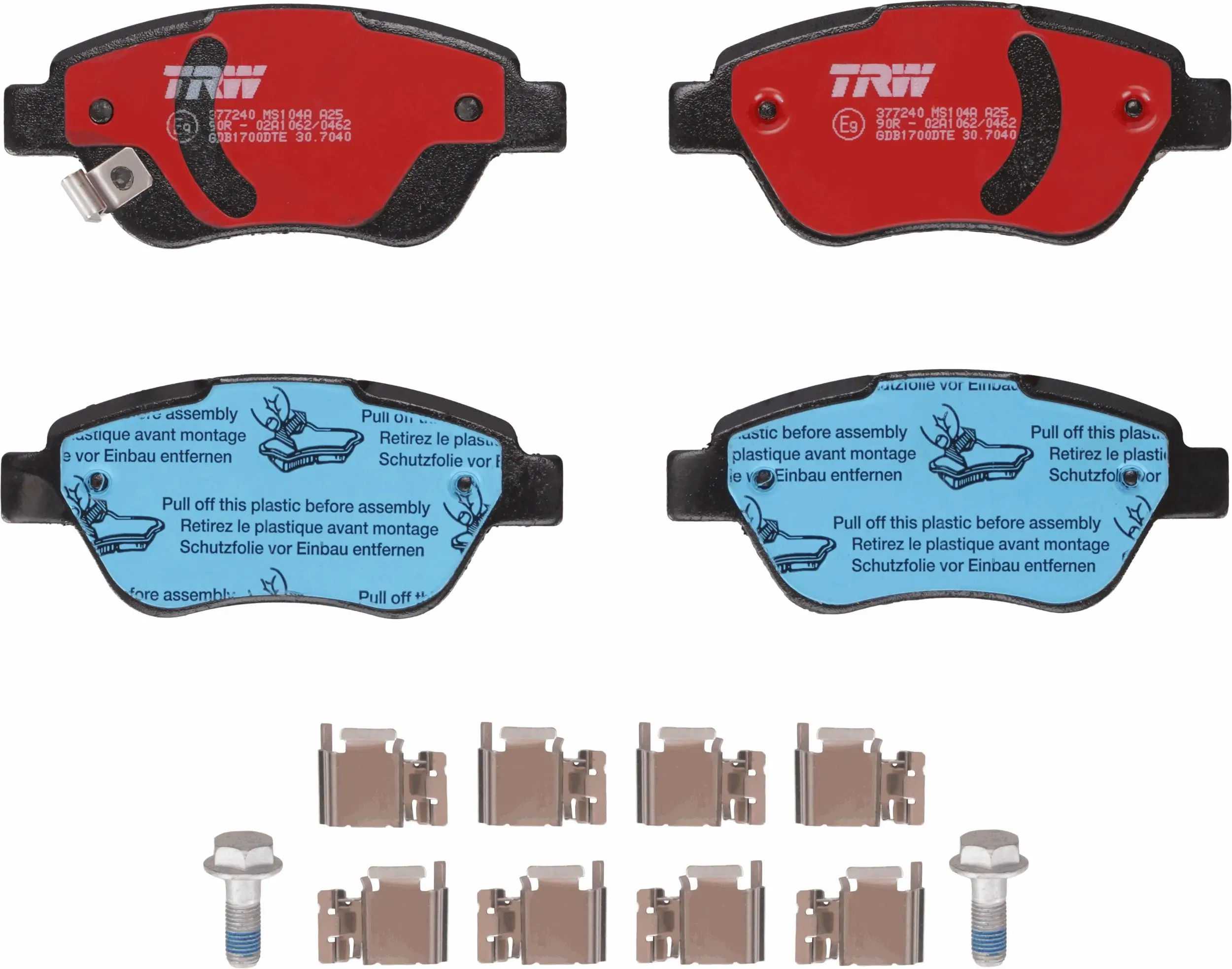 Bremsbelagsatz, Scheibenbremse Vorderachse TRW GDB1700DTE