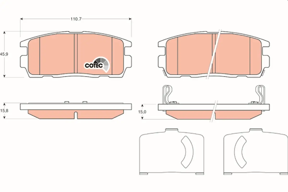Bremsbelagsatz, Scheibenbremse TRW GDB1716