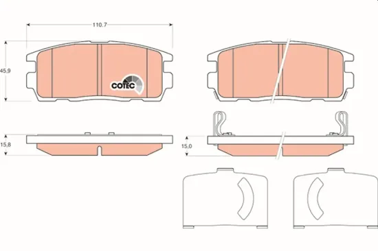 Bremsbelagsatz, Scheibenbremse TRW GDB1716 Bild Bremsbelagsatz, Scheibenbremse TRW GDB1716