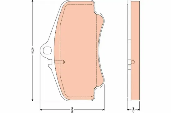 Bremsbelagsatz, Scheibenbremse Vorderachse TRW GDB1777 Bild Bremsbelagsatz, Scheibenbremse Vorderachse TRW GDB1777