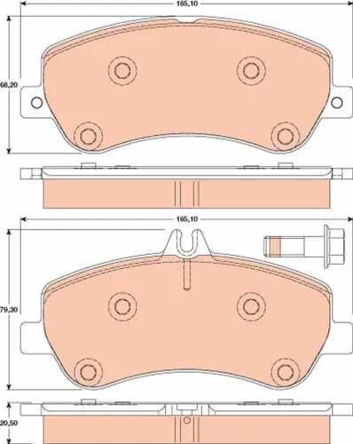 Bremsbelagsatz, Scheibenbremse Vorderachse TRW GDB1798 Bild Bremsbelagsatz, Scheibenbremse Vorderachse TRW GDB1798
