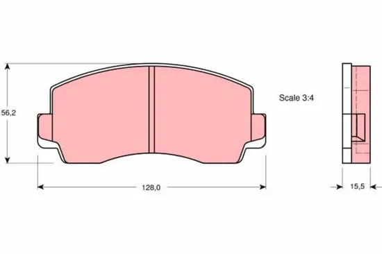 Bremsbelagsatz, Scheibenbremse Vorderachse TRW GDB180 Bild Bremsbelagsatz, Scheibenbremse Vorderachse TRW GDB180