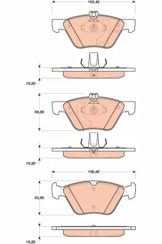 Bremsbelagsatz, Scheibenbremse Vorderachse TRW GDB1815 Bild Bremsbelagsatz, Scheibenbremse Vorderachse TRW GDB1815