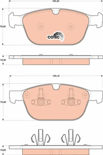 Bremsbelagsatz, Scheibenbremse TRW GDB1821 Bild Bremsbelagsatz, Scheibenbremse TRW GDB1821