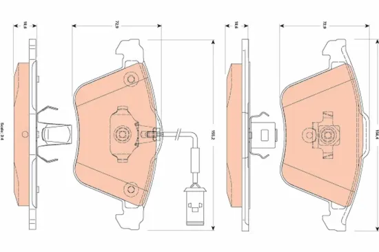 Bremsbelagsatz, Scheibenbremse Vorderachse TRW GDB1832 Bild Bremsbelagsatz, Scheibenbremse Vorderachse TRW GDB1832