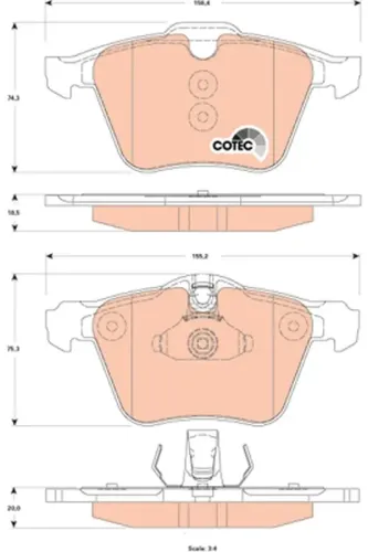 Bremsbelagsatz, Scheibenbremse TRW GDB1835 Bild Bremsbelagsatz, Scheibenbremse TRW GDB1835