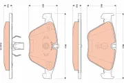 Bremsbelagsatz, Scheibenbremse Vorderachse TRW GDB1854