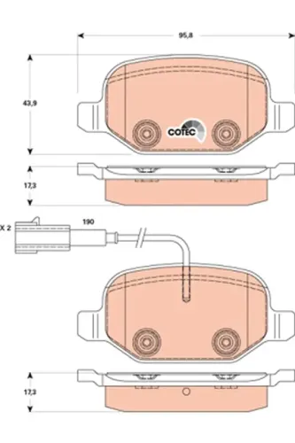 Bremsbelagsatz, Scheibenbremse Hinterachse TRW GDB1881 Bild Bremsbelagsatz, Scheibenbremse Hinterachse TRW GDB1881