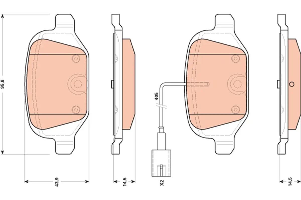 Bremsbelagsatz, Scheibenbremse Hinterachse TRW GDB1894
