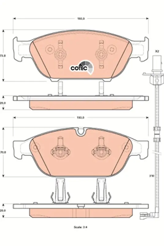 Bremsbelagsatz, Scheibenbremse TRW GDB1897