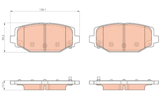 Bremsbelagsatz, Scheibenbremse Hinterachse TRW GDB1936 Bild Bremsbelagsatz, Scheibenbremse Hinterachse TRW GDB1936