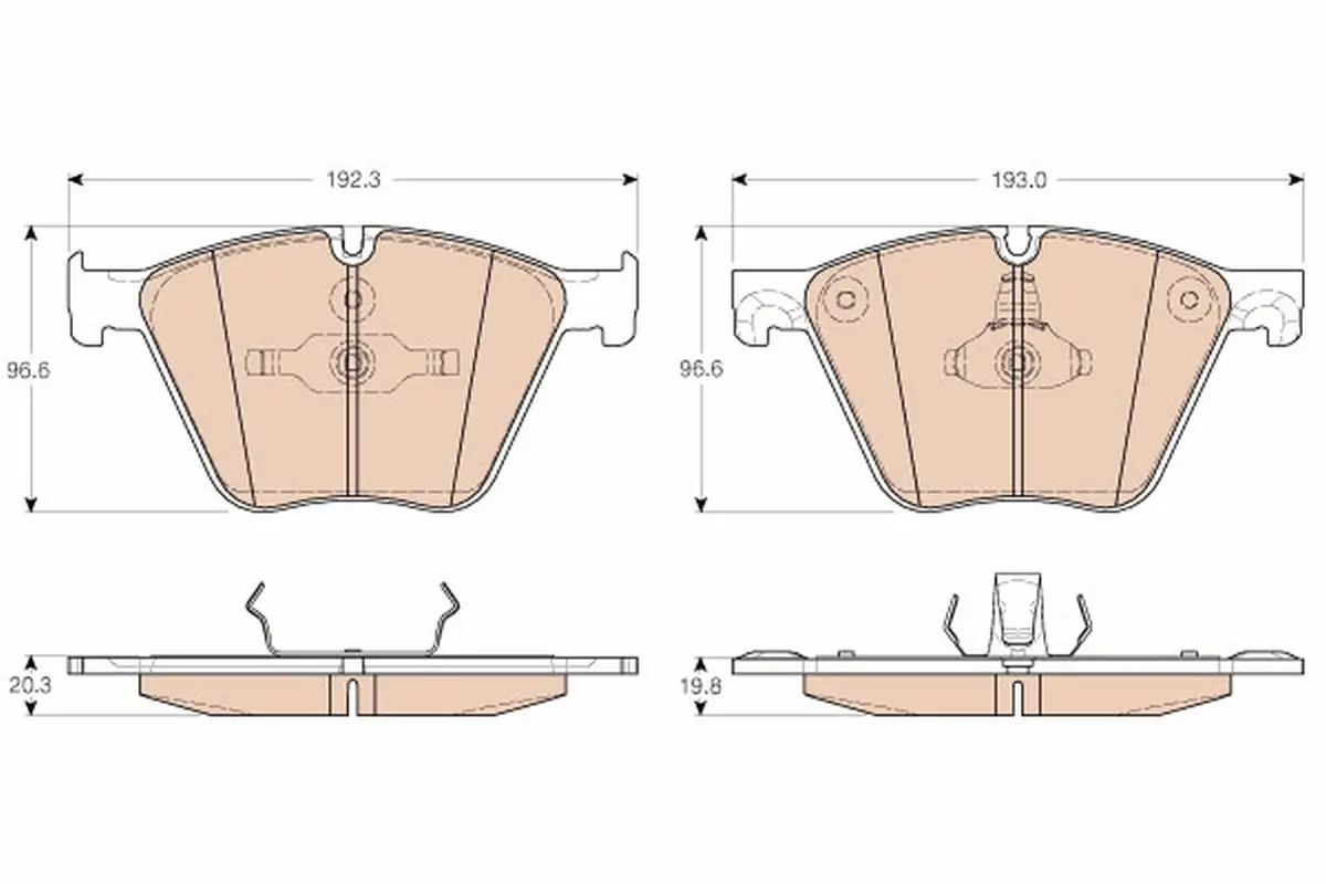 Bremsbelagsatz, Scheibenbremse Vorderachse TRW GDB1964