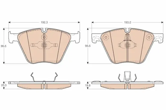 Bremsbelagsatz, Scheibenbremse Vorderachse TRW GDB1964 Bild Bremsbelagsatz, Scheibenbremse Vorderachse TRW GDB1964
