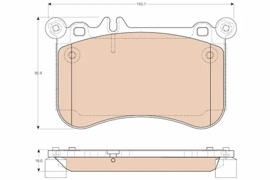 Bremsbelagsatz, Scheibenbremse Vorderachse TRW GDB1972 Bild Bremsbelagsatz, Scheibenbremse Vorderachse TRW GDB1972