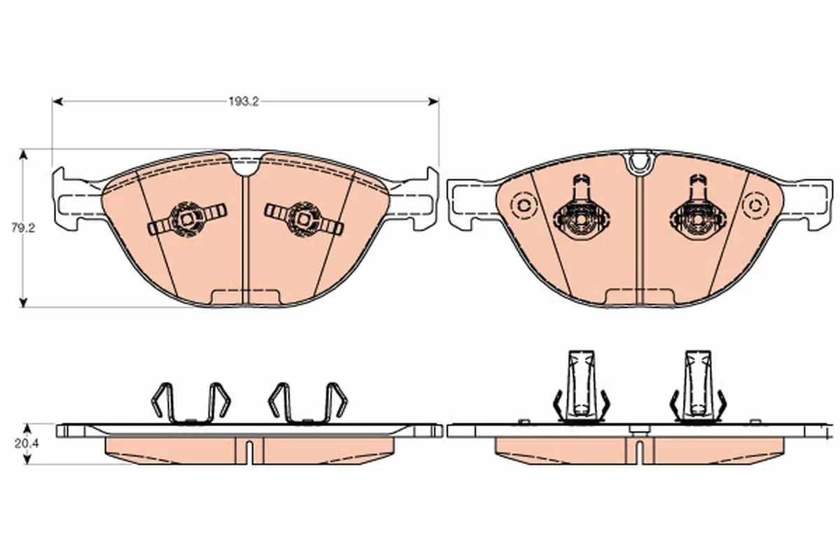Bremsbelagsatz, Scheibenbremse Vorderachse TRW GDB2026