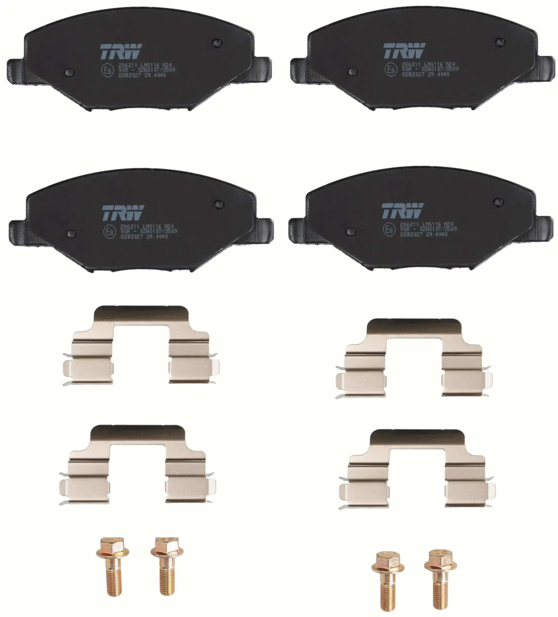 Bremsbelagsatz, Scheibenbremse Vorderachse TRW GDB2027