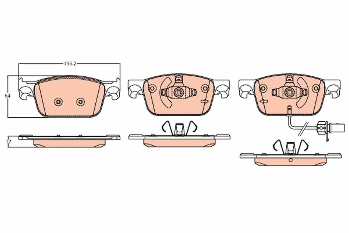 Bremsbelagsatz, Scheibenbremse Vorderachse TRW GDB2127