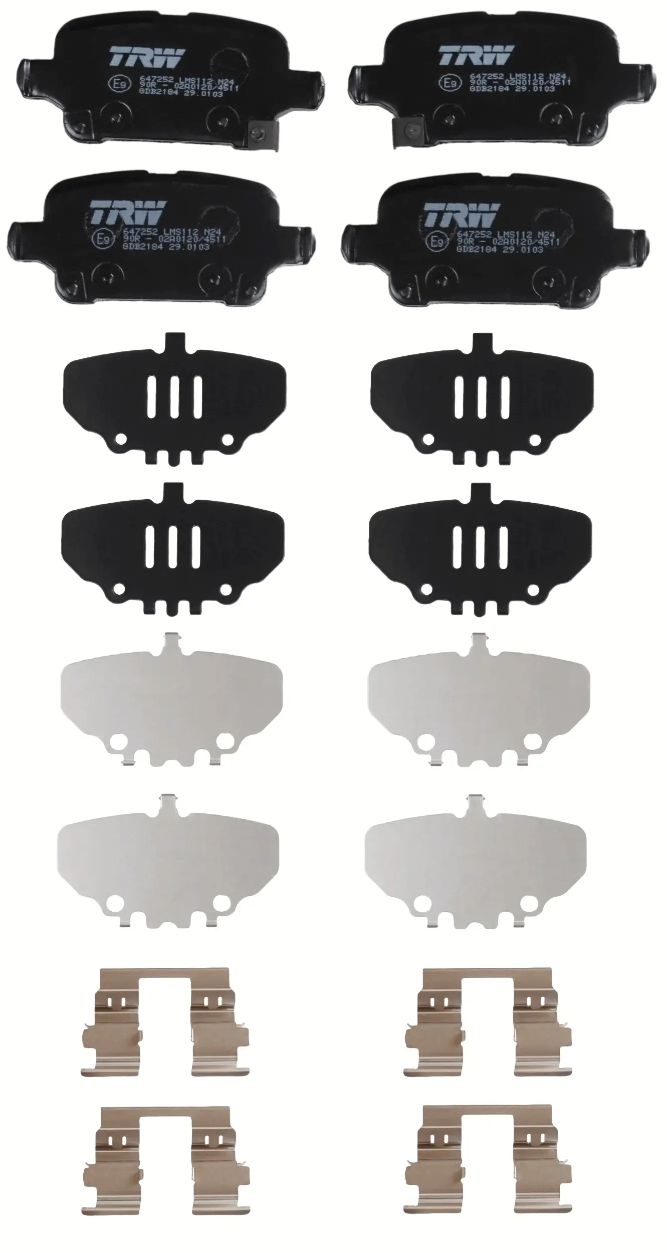 Bremsbelagsatz, Scheibenbremse Hinterachse TRW GDB2184