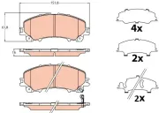 Bremsbelagsatz, Scheibenbremse Vorderachse TRW GDB2222