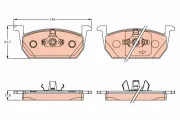 Bremsbelagsatz, Scheibenbremse Vorderachse TRW GDB2266