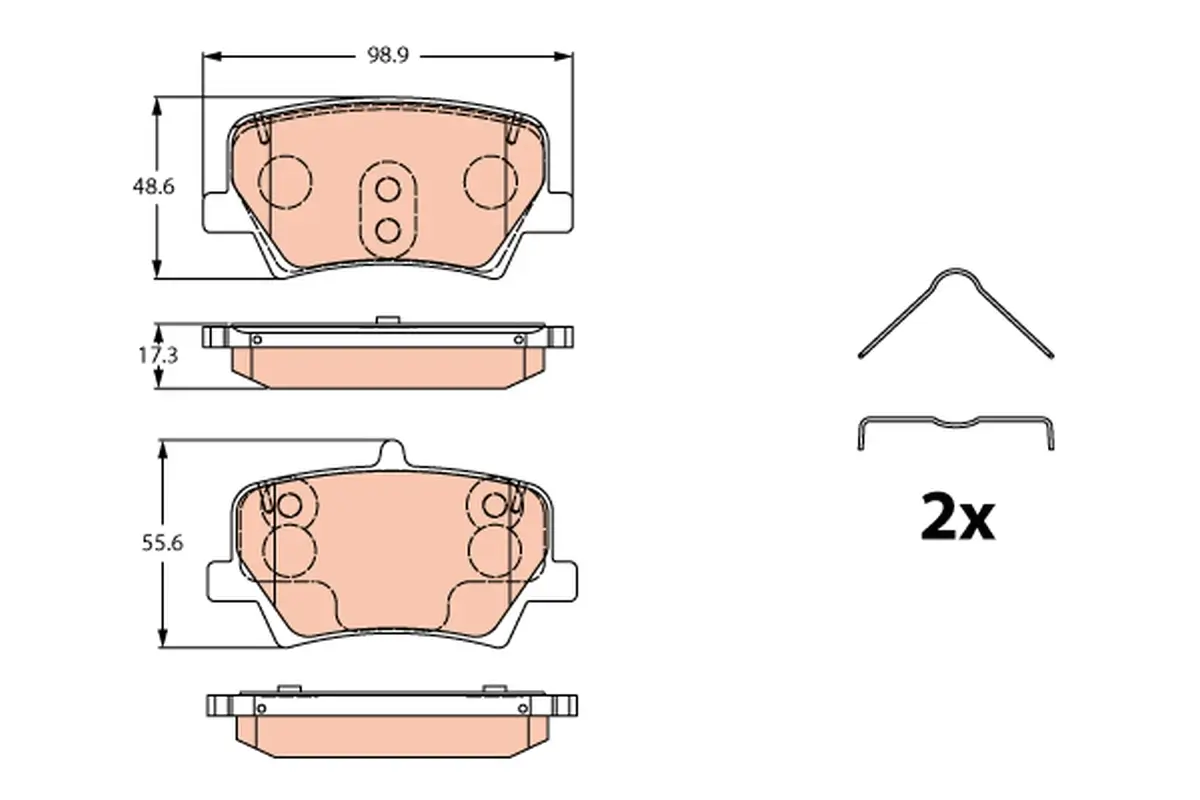 Bremsbelagsatz, Scheibenbremse Hinterachse TRW GDB2277