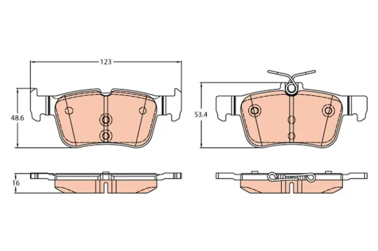 Bremsbelagsatz, Scheibenbremse Hinterachse TRW GDB2313 Bild Bremsbelagsatz, Scheibenbremse Hinterachse TRW GDB2313
