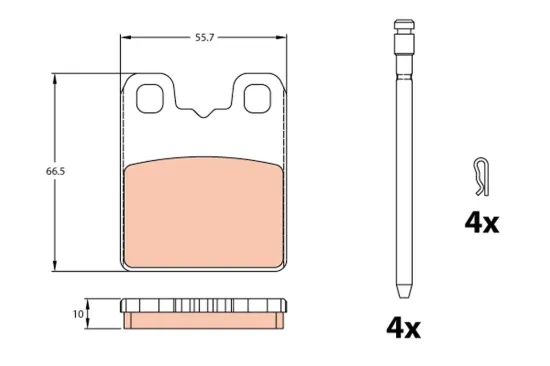 Bremsbelagsatz, Scheibenbremse Hinterachse TRW GDB2322 Bild Bremsbelagsatz, Scheibenbremse Hinterachse TRW GDB2322