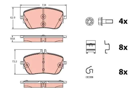 Bremsbelagsatz, Scheibenbremse TRW GDB2330 Bild Bremsbelagsatz, Scheibenbremse TRW GDB2330