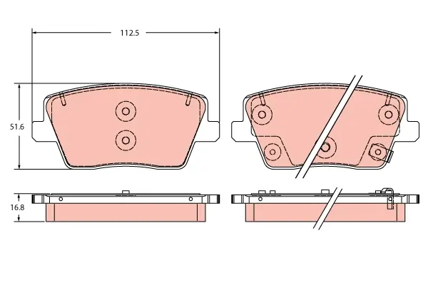 Bremsbelagsatz, Scheibenbremse Hinterachse TRW GDB2355