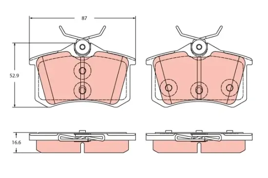 Bremsbelagsatz, Scheibenbremse Hinterachse TRW GDB2357 Bild Bremsbelagsatz, Scheibenbremse Hinterachse TRW GDB2357