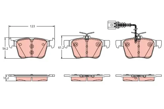 Bremsbelagsatz, Scheibenbremse TRW GDB2358 Bild Bremsbelagsatz, Scheibenbremse TRW GDB2358