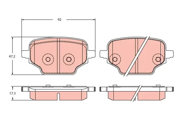Bremsbelagsatz, Scheibenbremse Hinterachse TRW GDB2410