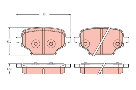 Bremsbelagsatz, Scheibenbremse Hinterachse TRW GDB2410 Bild Bremsbelagsatz, Scheibenbremse Hinterachse TRW GDB2410