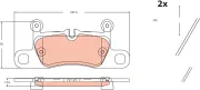 Bremsbelagsatz, Scheibenbremse Hinterachse TRW GDB2465