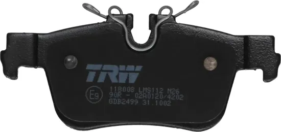 Bremsbelagsatz, Scheibenbremse Hinterachse TRW GDB2499 Bild Bremsbelagsatz, Scheibenbremse Hinterachse TRW GDB2499