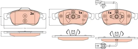 Bremsbelagsatz, Scheibenbremse Vorderachse TRW GDB2565