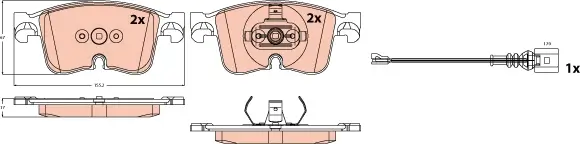 Bremsbelagsatz, Scheibenbremse Vorderachse TRW GDB2568