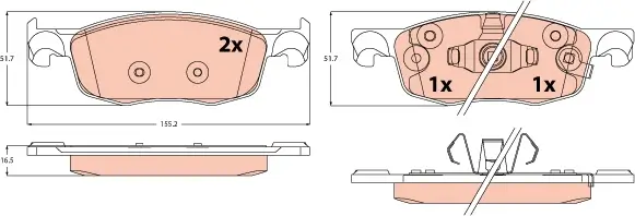 Bremsbelagsatz, Scheibenbremse Vorderachse TRW GDB2576