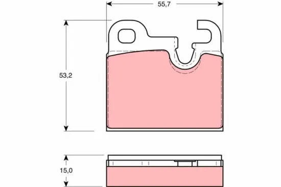 Bremsbelagsatz, Scheibenbremse Hinterachse TRW GDB259 Bild Bremsbelagsatz, Scheibenbremse Hinterachse TRW GDB259