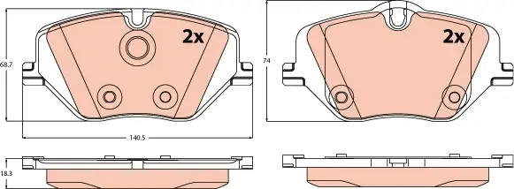 Bremsbelagsatz, Scheibenbremse TRW GDB2608
